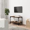 vidaXL Mueble para TV contrachapada y acero roble marr&oacute;n 60x33x41 cm
