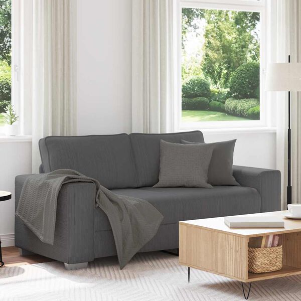 vidaXL Sof&aacute; Loveseat gris oscuro 140 cm tejido de pana