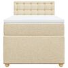 vidaXL Cama box spring con colch&oacute;n tela color crema 90x200 cm