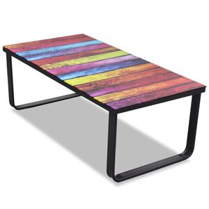 vidaXL Mesa de centro con superficie con estampado de arco iris