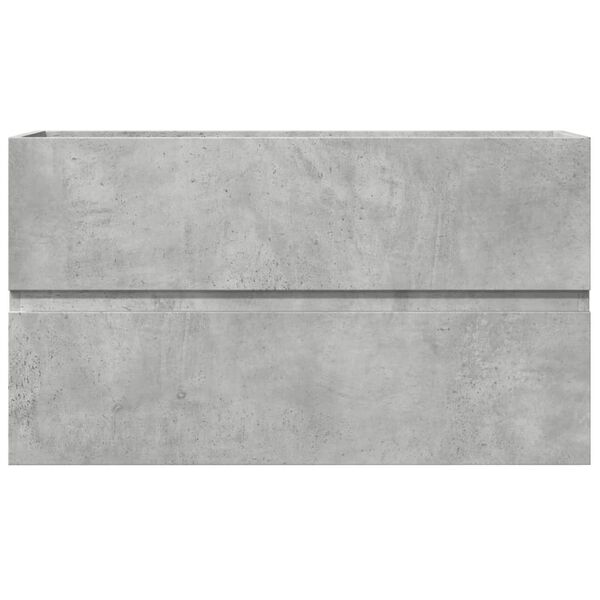 vidaXL Armario para lavabo contrachapada gris hormig&oacute;n 90x38,5x45 cm