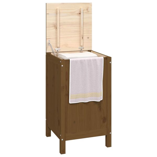 vidaXL Baúl para colada madera maciza pino marrón miel 44x44x76 cm