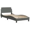 vidaXL Estructura de cama sin colch&oacute;n Hanko tela gris oscuro 80x200 cm