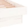 vidaXL Estructura cama LED sin colch&oacute;n madera maciza blanco 160x200 cm
