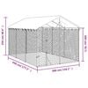 vidaXL Perrera exterior con techo acero galvanizado plata 3x4,5x2,5 m