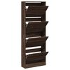 vidaXL Zapatero de madera de ingenier&iacute;a marr&oacute;n roble 60x21x163,5 cm