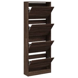 vidaXL Zapatero de madera de ingenier&iacute;a marr&oacute;n roble 60x21x163,5 cm