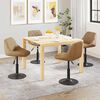 vidaXL Sillas de comedor giratorias 4 unidades terciopelo marr&oacute;n