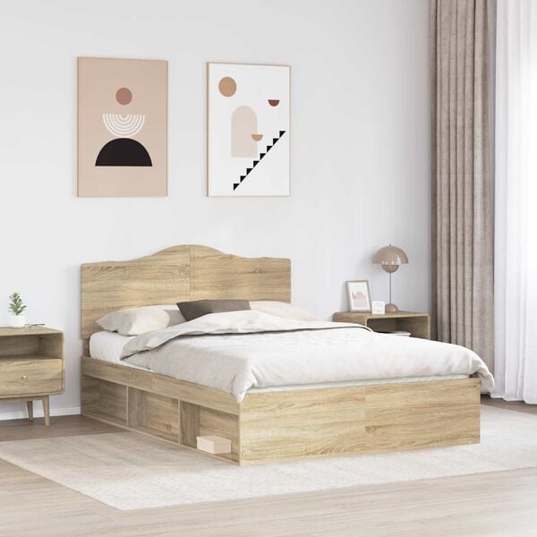 vidaXL Estructura de cama Sonoma 140 x 200 cm Madera de pino macizo