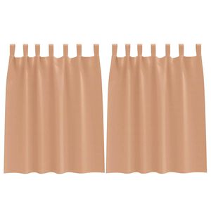 vidaXL Cortinas Opacas con Anillas 2 uds. Marr&oacute;n Claro 140 x 140 cm
