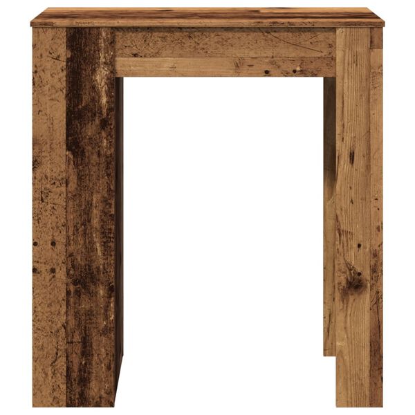 vidaXL Mesa alta con estantes madera envejecida 95x47x103,5 cm