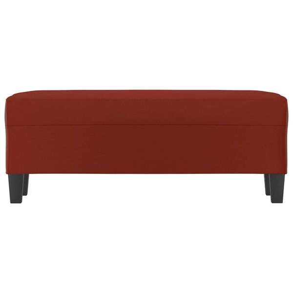 vidaXL Banco de cuero sint&eacute;tico rojo vino tinto 100x35x41 cm