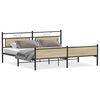 vidaXL Estructura de cama sin colch&oacute;n metal roble Sonoma 200x200 cm