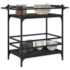vidaXL Carrito de cocina de madera de ingenier&iacute;a negro 82x40x78,5 cm