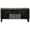 vidaXL Mueble de TV madera maciza de mango negro 100x33x46 cm