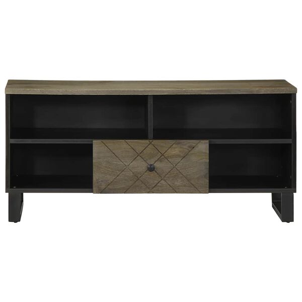 vidaXL Mueble de TV madera maciza de mango negro 100x33x46 cm
