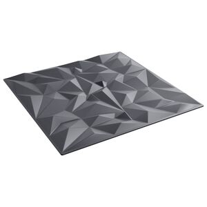 vidaXL Paneles de pared 12 uds. 50 x 50 cm Gris Amatista Espuma XPS
