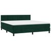 vidaXL Cama box spring con colch&oacute;n terciopelo verde oscuro 160x200 cm