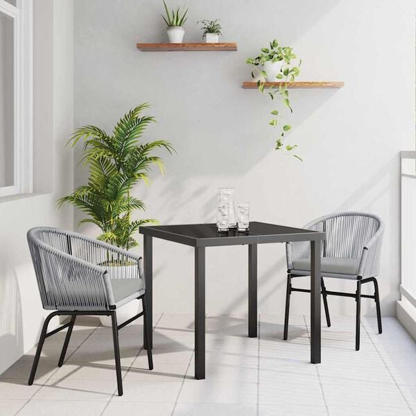 vidaXL Conjunto de Comedor de Jard&iacute;n 3 pcs Antracita