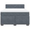 vidaXL Cama box spring con colch&oacute;n terciopelo gris oscuro 160x200 cm