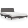 vidaXL Cama con colch&oacute;n Dover cuero sint&eacute;tico gris 140x190 cm