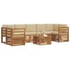 vidaXL Conjunto de sof&aacute;s de exterior con coj&iacute;n 8 pcs Natural y Beige