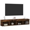 vidaXL Muebles de TV con luces LED 2 uds roble ahumado 80x30x30 cm
