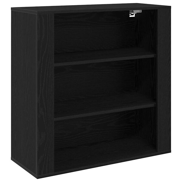 vidaXL Mueble de pared con estante Roble Negro 80 x 33 x 80 cm