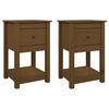vidaXL Mesitas de noche 2 uds madera de pino marr&oacute;n miel 40x35x61,5 cm