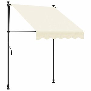 vidaXL Toldo retr&aacute;ctil tela y acero crema 200x115 cm