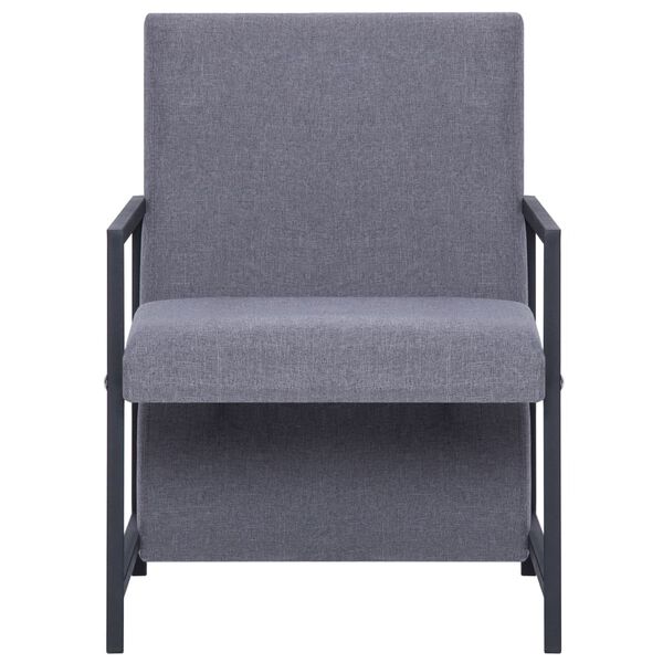 vidaXL Sillón con patas cromadas de tela gris claro