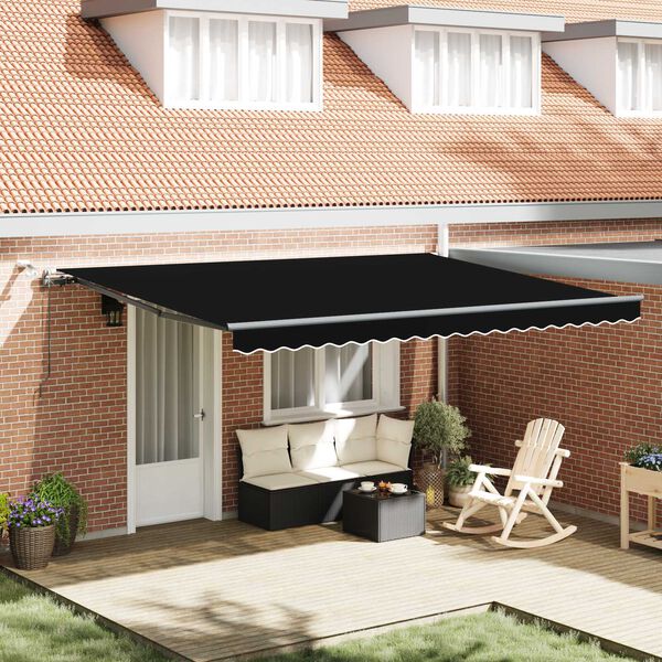 vidaXL Tela de toldo con Negro 450 x 300 cm Poli&eacute;ster