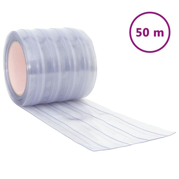 vidaXL Tira de cortina para puertas PVC transparente 200x1,6 mm 50 m
