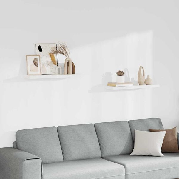 vidaXL Estantes flotantes de pared 2 uds MDF blanco 80x23,5x3,8 cm