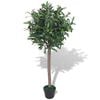 vidaXL &Aacute;rbol de laurel artificial con macetero verde 120 cm