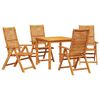 vidaXL Conjunto de Comedor de Jard&iacute;n 5 uds. Marr&oacute;n