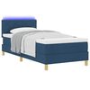 vidaXL Cama Box Spring LED con colch&oacute;n con LED Azul 90 x 200 cm tela