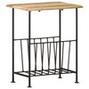 vidaXL Revistero madera maciza de mango y acero 40x30x50 cm