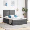 vidaXL Cama con almacenamiento y LED con LED Gris oscuro 140 x 190 cm