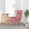 vidaXL Sill&oacute;n de relax con taburete terciopelo rosa