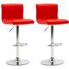 vidaXL Taburetes de cocina 2 unidades cuero sint&eacute;tico rojo