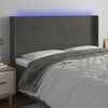 vidaXL Cabecero con LED de terciopelo gris oscuro 183x16x118/128 cm