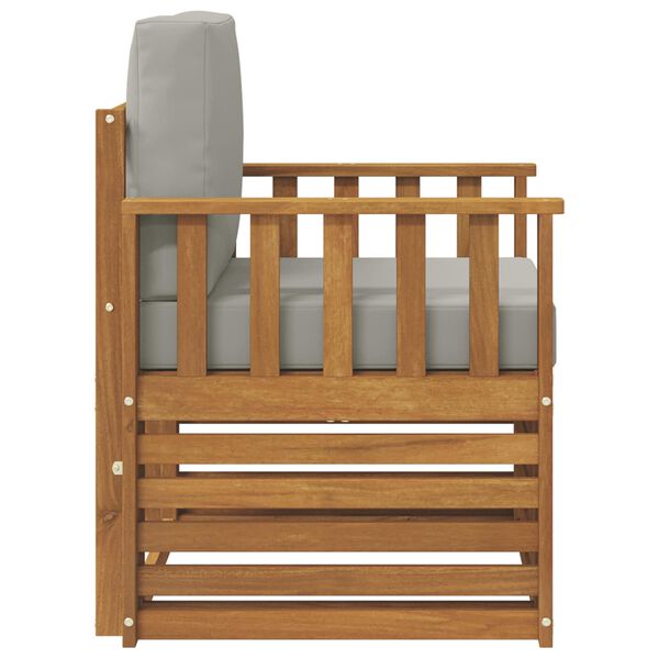 vidaXL Conjunto de sof&aacute;s de exterior con coj&iacute;n Natural 71 x 63 x 73 cm