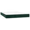 vidaXL Cama box spring colch&oacute;n y LED terciopelo verde oscuro 140x190cm