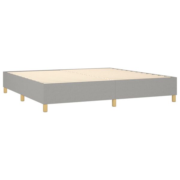 vidaXL Cama box spring con colch&oacute;n tela gris claro 200x200 cm