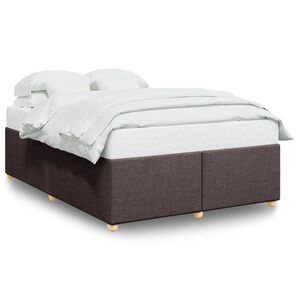 vidaXL Cama sin colch&oacute;n tela marr&oacute;n oscuro 140x190 cm