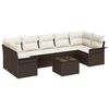 vidaXL Conjunto de sof&aacute; de jard&iacute;n 8 uds. Marr&oacute;n y crema