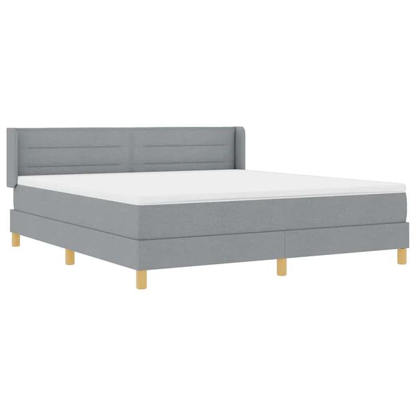 vidaXL Cama tipo Box Spring Gris Claro 200 x 180 cm Poli&eacute;ster