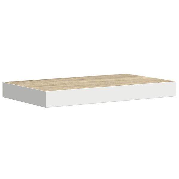vidaXL Estante flotante de pared MDF roble y blanco 50x23x3,8 cm