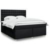 vidaXL Cama box spring con colch&oacute;n tela negro 180x200 cm